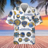 Golden State Warriors Iconic Bay Hawaiian Shirt Front - TeeAloha