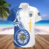 Golden State Warriors Skyline Flow Hawaiian Shirt Front - TeeAloha