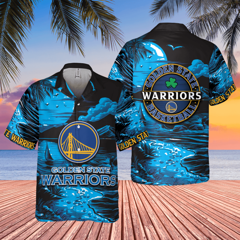 Golden State Warriors St. Patrick's Day Lucky Clover Hawaiian Shirt