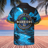 Golden State Warriors St Patricks Day Lucky Clover Hawaiian Shirt Back - TeeAloha