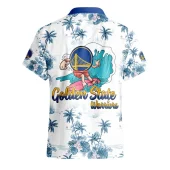 Golden State Warriors Surf Palm Hawaiian Shirt Back - TeeAloha