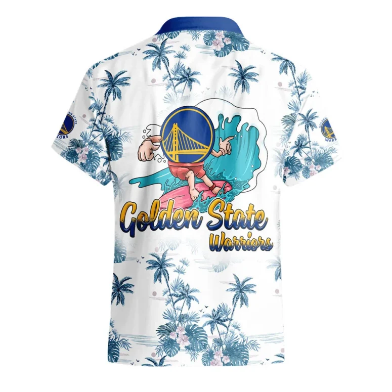 Golden State Warriors Surf & Palm Hawaiian Shirt