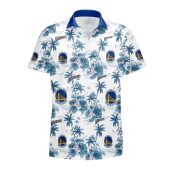 Golden State Warriors Surf Palm Hawaiian Shirt Front - TeeAloha
