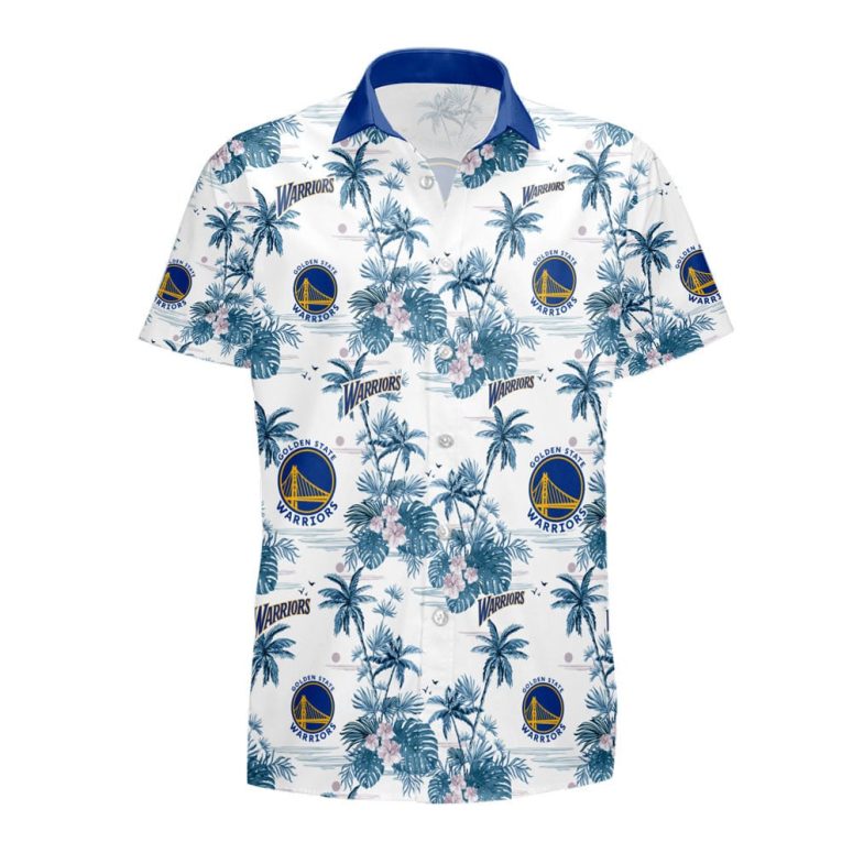 Golden State Warriors Surf & Palm Hawaiian Shirt