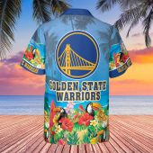 Golden State Warriors Tropical Toucan Hawaiian Shirt Back - TeeAloha
