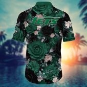 New York Jets Midnight Bloom Hawaiian Shirt Back - TeeAloha