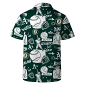 Oakland Athletics Baseball Fever Hawaiian Shirt Back - TeeAloha