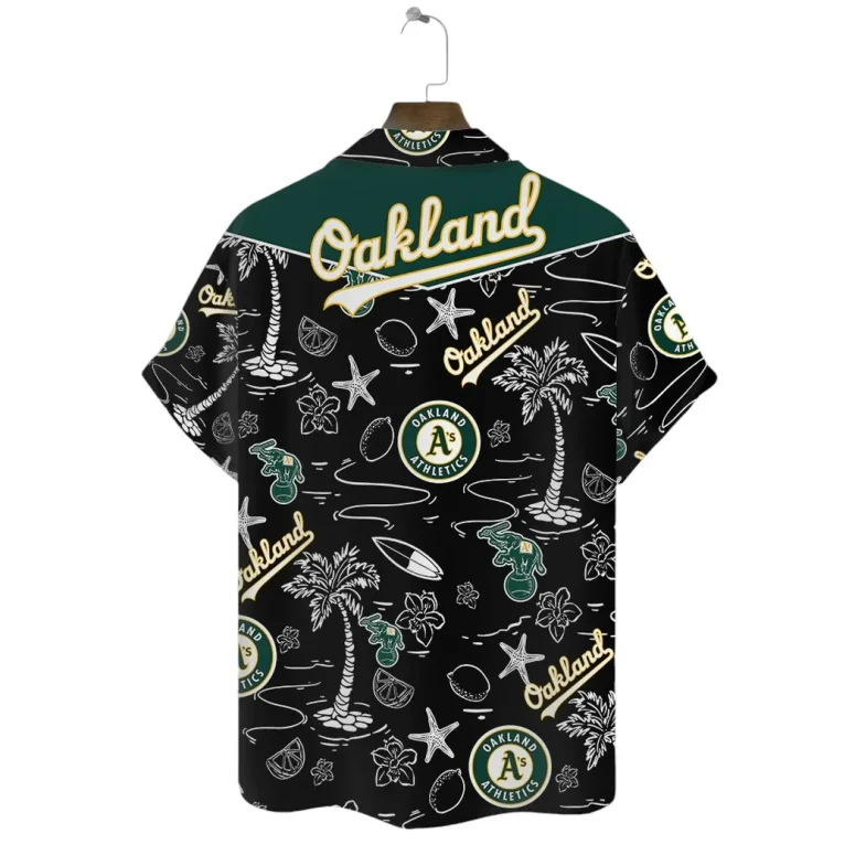 Oakland Athletics Black Tropic Hawaiian Shirt