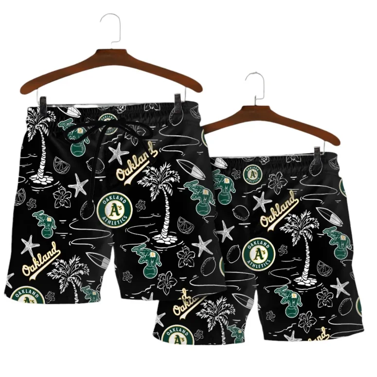 Oakland Athletics Black Tropic Hawaiian Shirt