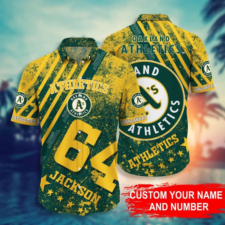 Oakland Athletics Custom Starburst Hawaiian Shirt