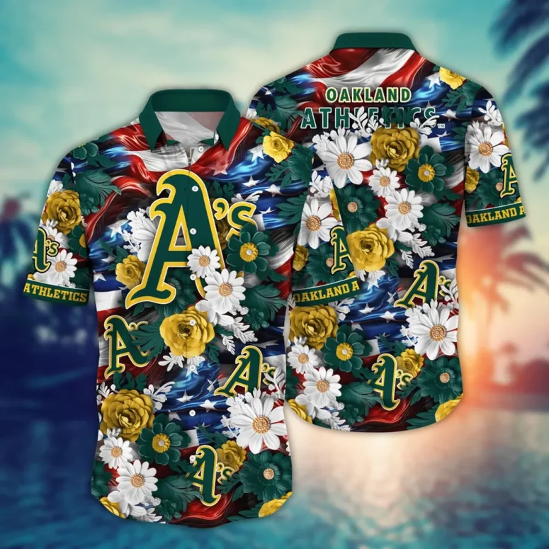 Oakland Athletics Patriotic Bloom Hawaiian Shirt