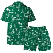 Oakland Athletics Sailing Paradise Hawaiian Shirt Back With Short - TeeAloha