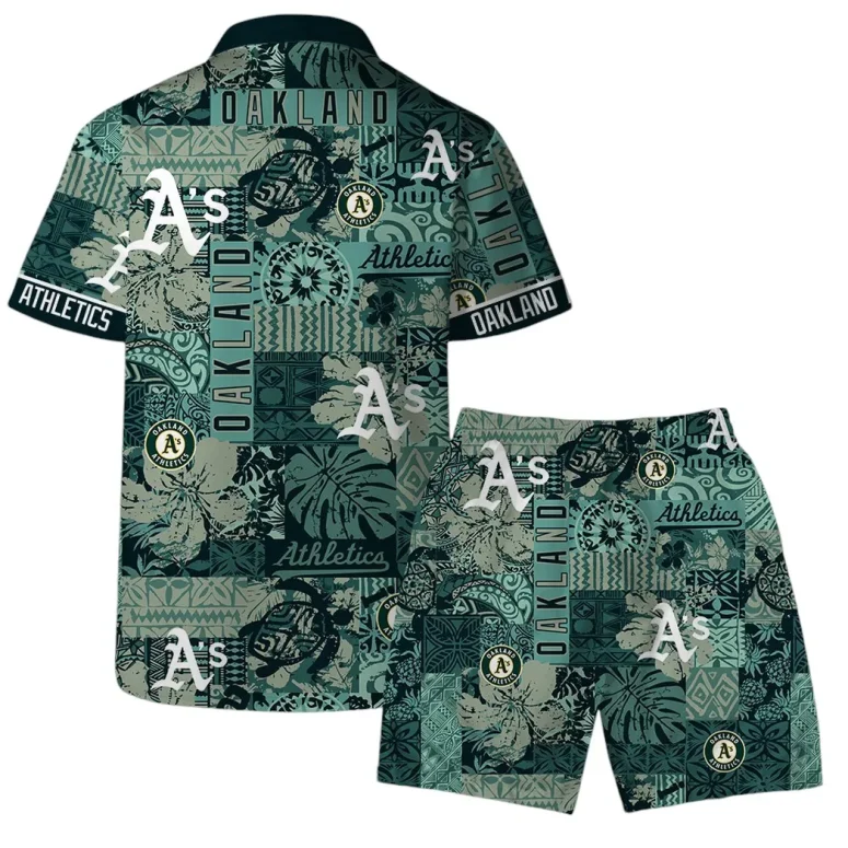Oakland Athletics Tribal Patchwork Hawaiian Shirt