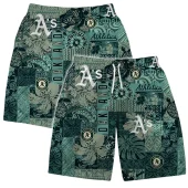 Oakland Athletics Tribal Patchwork Hawaiian Short - TeeAloha