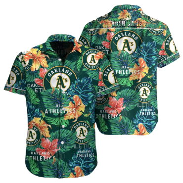 Oakland Athletics Tropical Blossom Hawaiian Shirt