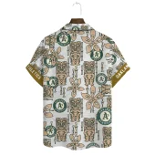 Oakland Athletics Tropical Tiki Hawaiian Shirt Back - TeeAloha
