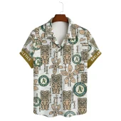 Oakland Athletics Tropical Tiki Hawaiian Shirt Front - TeeAloha