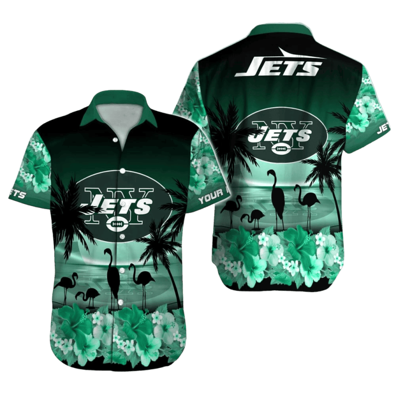 Personalized New York Jets Flamingo Paradise Hawaiian Shirt