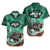 Personalized New York Jets Island Blitz Hawaiian Shirt