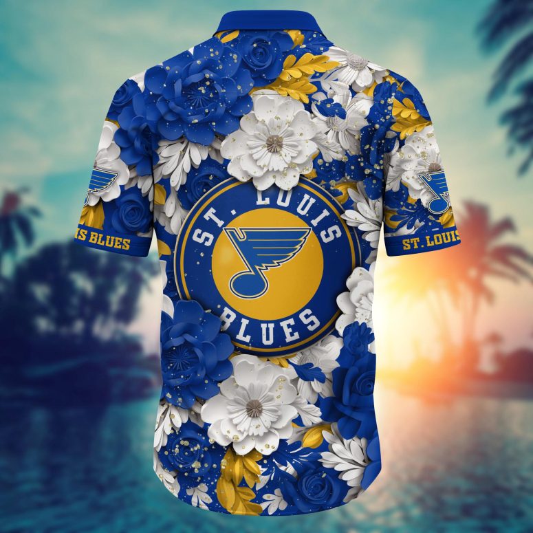 St. Louis Blues Floral Elegance Hawaiian Shirt