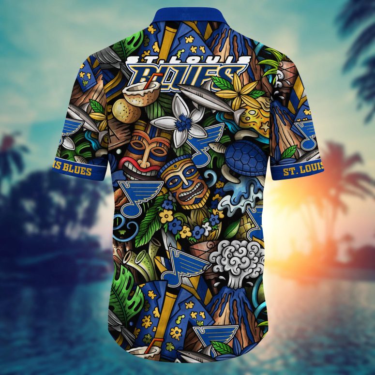 St. Louis Blues Tiki Paradise Hawaiian Shirt