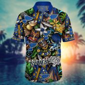 St Louis Blues Tiki Paradise Hawaiian Shirt Front - TeeAloha