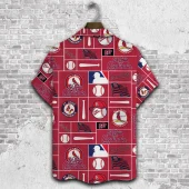 St Louis Cardinals Baseball Blocks Hawaiian Shirt Back - TeeAloha