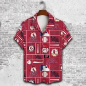 St Louis Cardinals Baseball Blocks Hawaiian Shirt Front - TeeAloha