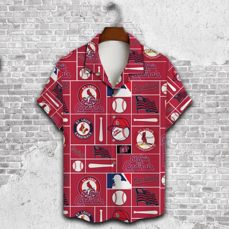 St. Louis Cardinals Baseball Blocks Hawaiian Shirt