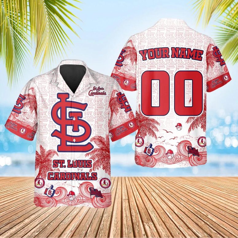 St. Louis Cardinals Ocean Waves Hawaiian Shirt