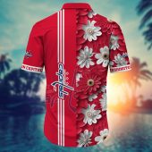 Washington Capitals Daisy Stripe Hawaiian Shirt Back - TeeAloha
