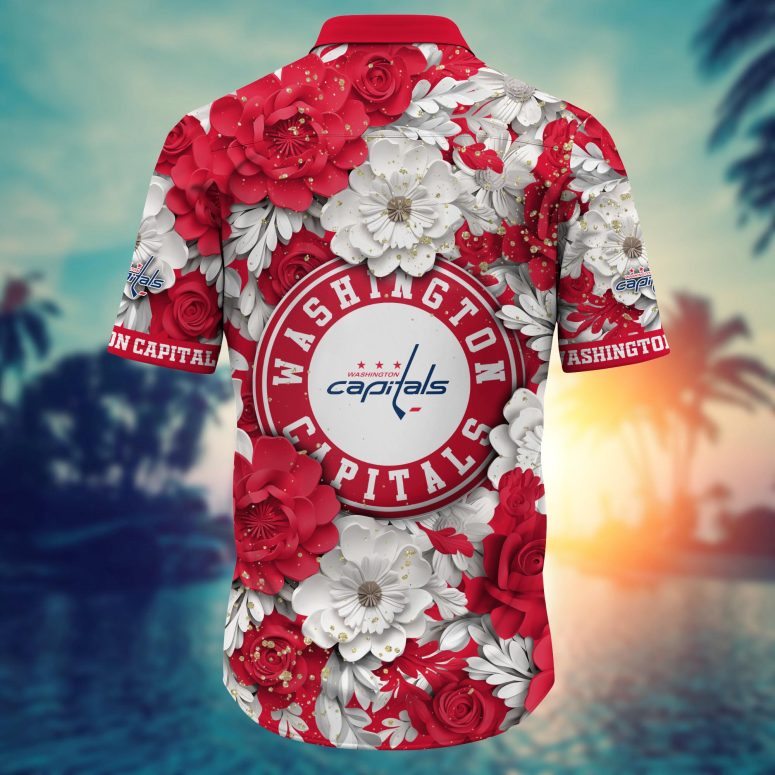 Washington Capitals Floral Majesty Hawaiian Shirt
