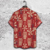 Los Angeles Angels Tiki Tribal Hawaiian Shirt Back - TeeAloha