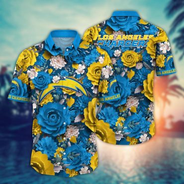 Los Angeles Chargers Floral Thunderstorm Hawaiian Shirt