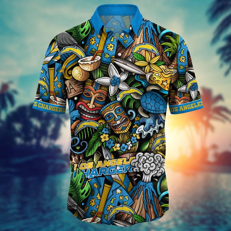 Los Angeles Chargers Tiki Island Hawaiian Shirt