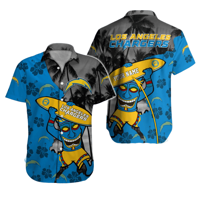 Los Angeles Chargers Tiki Surf Hawaiian Shirt
