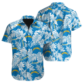 Los Angeles Chargers Tropical Leaf Hawaiian Shirt