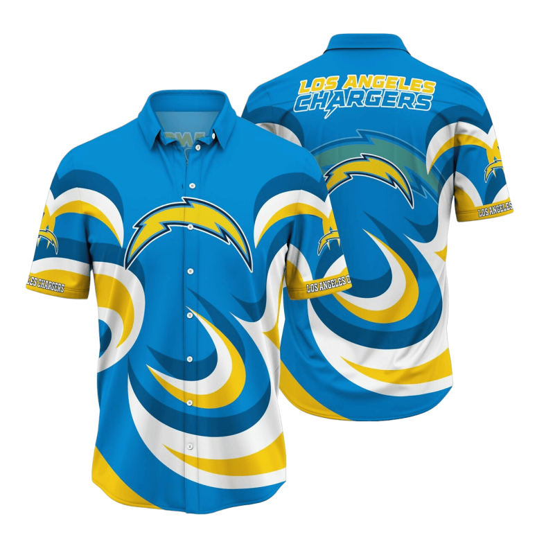 Los Angeles Chargers Wave Surge Hawaiian Shirt