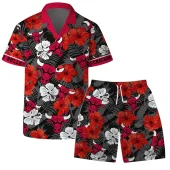 Chicago Bulls Floral Fantasy Hawaiian Shirt Front With Short - TeeAloha