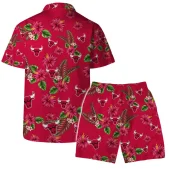 Chicago Bulls Hibiscus Paradise Hawaiian Shirt Back With Short - TeeAloha