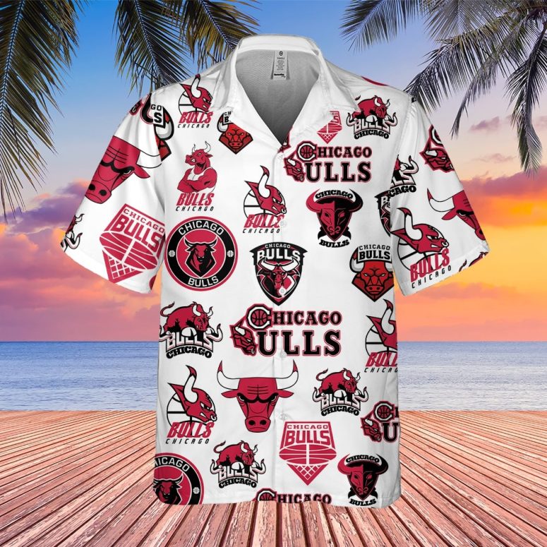 Chicago Bulls Logo Frenzy Hawaiian Shirt