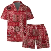 Chicago Bulls Retro Island Vibes Hawaiian Shirt Front With Short - TeeAloha