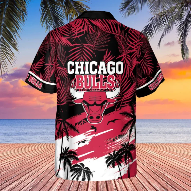Chicago Bulls Sunset Beach Hawaiian Shirt