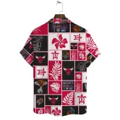 Chicago Bulls Tropical Block Hawaiian Shirt Back - TeeAloha