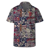 Cleveland Cavaliers Floral Nature Patchwork Hawaiian Shirt Front - TeeAloha