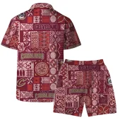 Cleveland Cavaliers Tribal Blocks Hawaiian Shirt Back With Short - TeeAloha