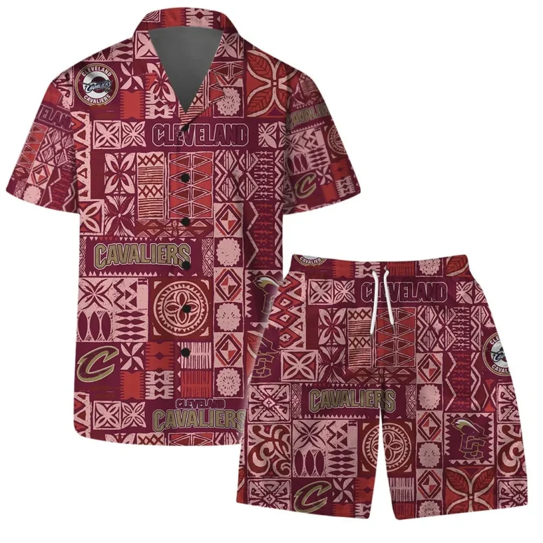 Cleveland Cavaliers Tribal Blocks Hawaiian Shirt