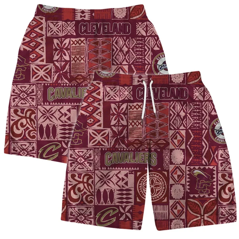 Cleveland Cavaliers Tribal Blocks Hawaiian Shirt