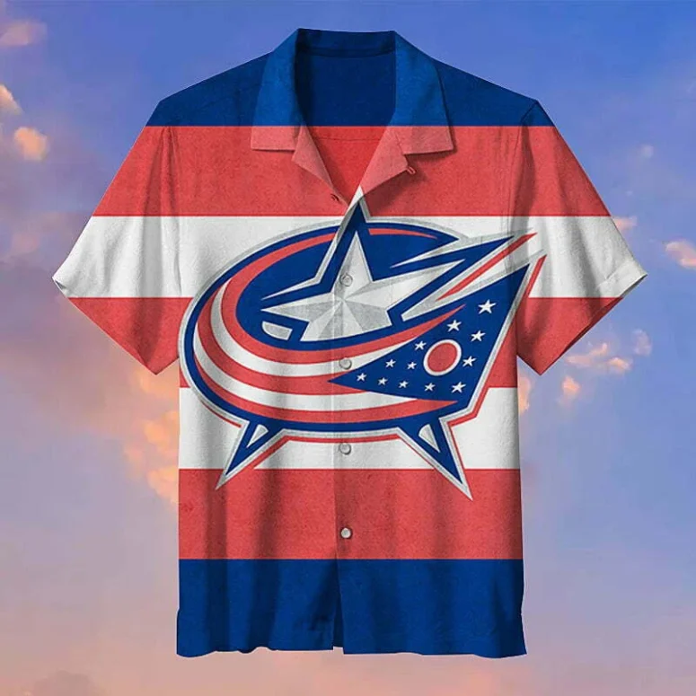 Columbus Blue Jackets Flag Pride Hawaiian Shirt