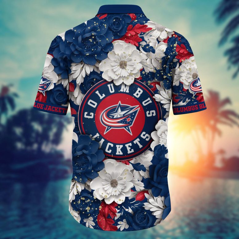 Columbus Blue Jackets Garden of Glory Hawaiian Shirt